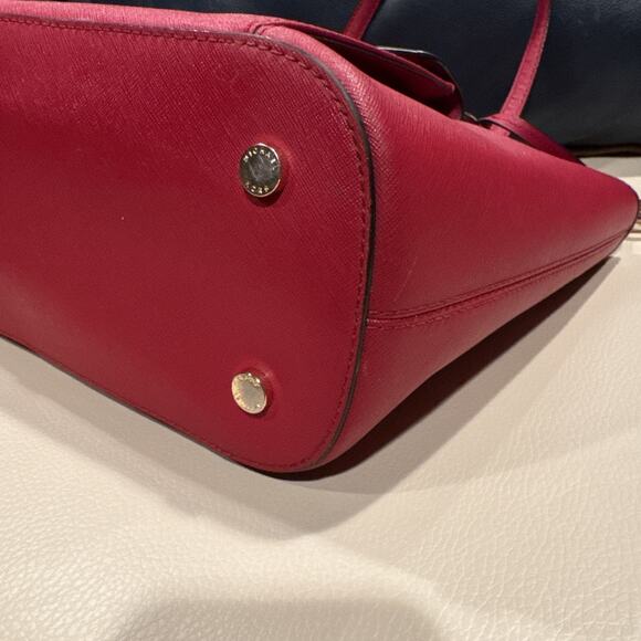 Michael Kors Red Saffiano Leather Shoulder Bag - Picture 5 of 14